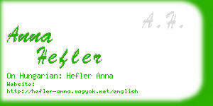anna hefler business card